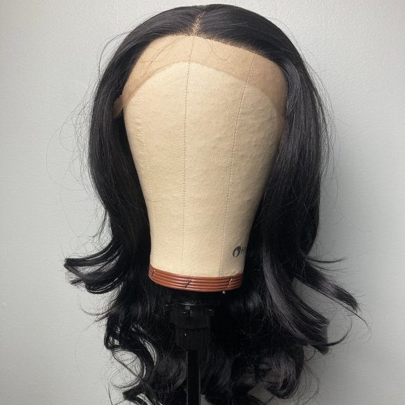 Long Black Wavy Lace Front Wig - Picture 3 of 7